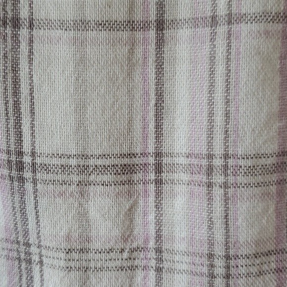HOLLISTER PLAID COTTON SHEATH DRESS WHITE LAVENDAR ADJUSTABLE TIES SUMMER - Picture 4 of 11